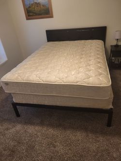 Queen Mattress,  Boxspring,  and Bedframe