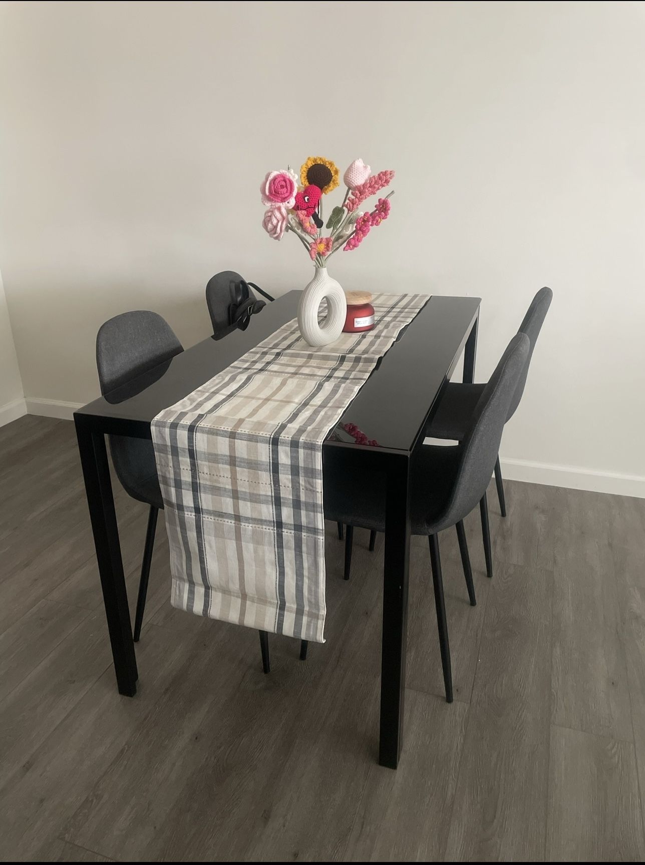 Glass Top 4 Seater Dining Set 