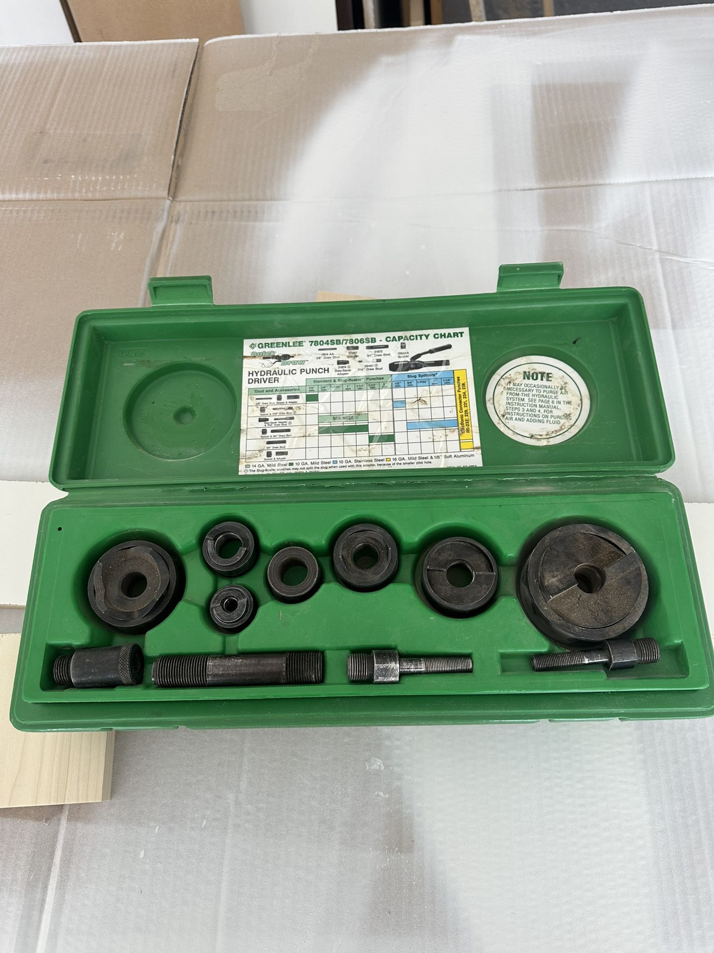 Greener Hydraulic Knock Out Set