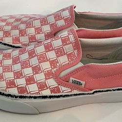 Vans Off The Wall Checkered Pink Scribble Cube Size 7 Men's 8.5 Women's