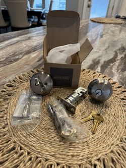 Schlage Deadbolt, Keyed 1 Side, Satin Nickel