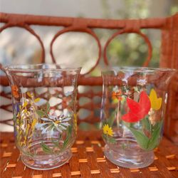 Vintage Floral Glasses