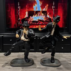 Large Blues Brothers Style Statues (3 ft & 3.3 ft) – Man Cave / Music Décor – Set