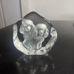 Mats Jonasson Poodles Paperweight