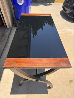 Computer desk with black glass top 48” L x 23.5” W x 30.5” H