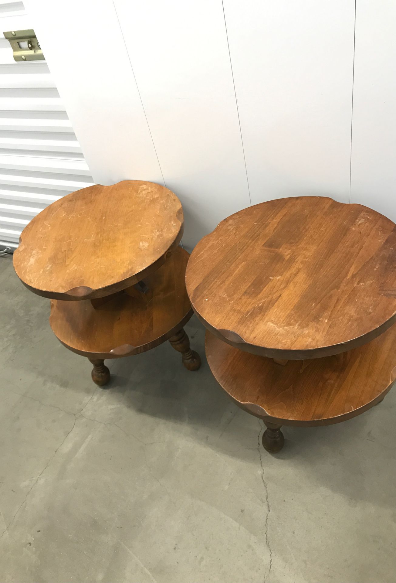 Real vintage wood lamp tables