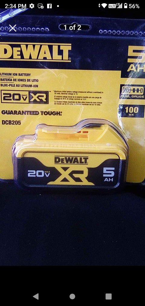 DeWalt Battery 20 V 5ah