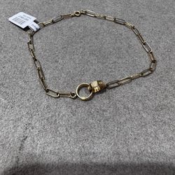 18k 3.1 MM Clip Cartier Style Anklet Bracelet 