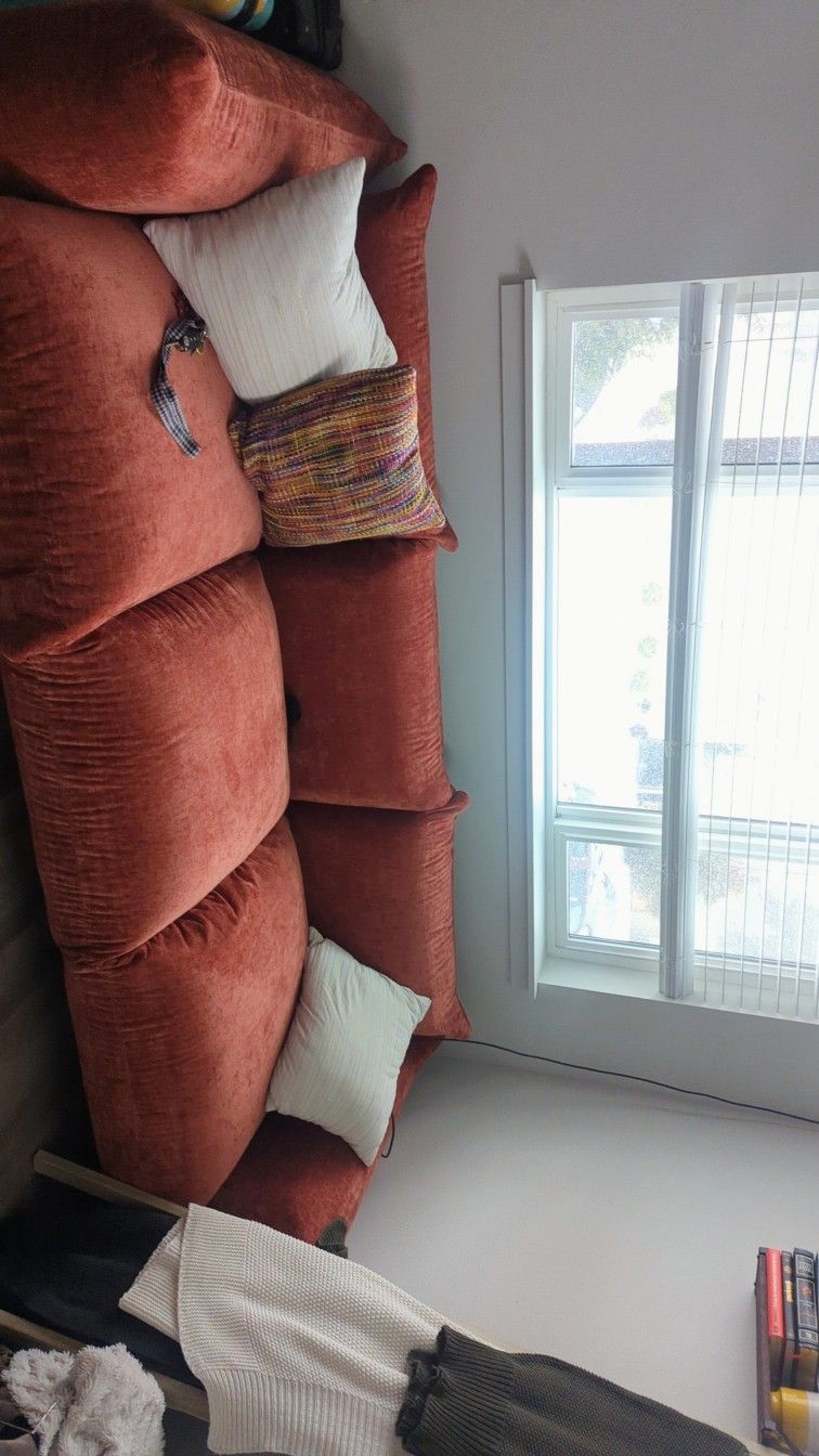 112" Orange Couch