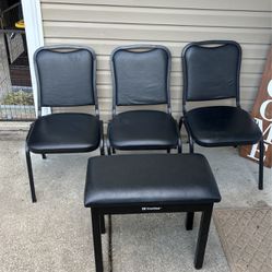 3 Chairs With Stool 