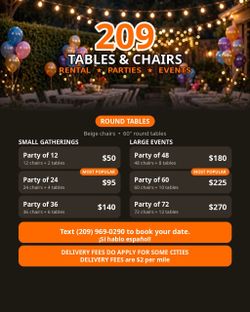 Chairs and table, sillas y mesas, rectangle, round