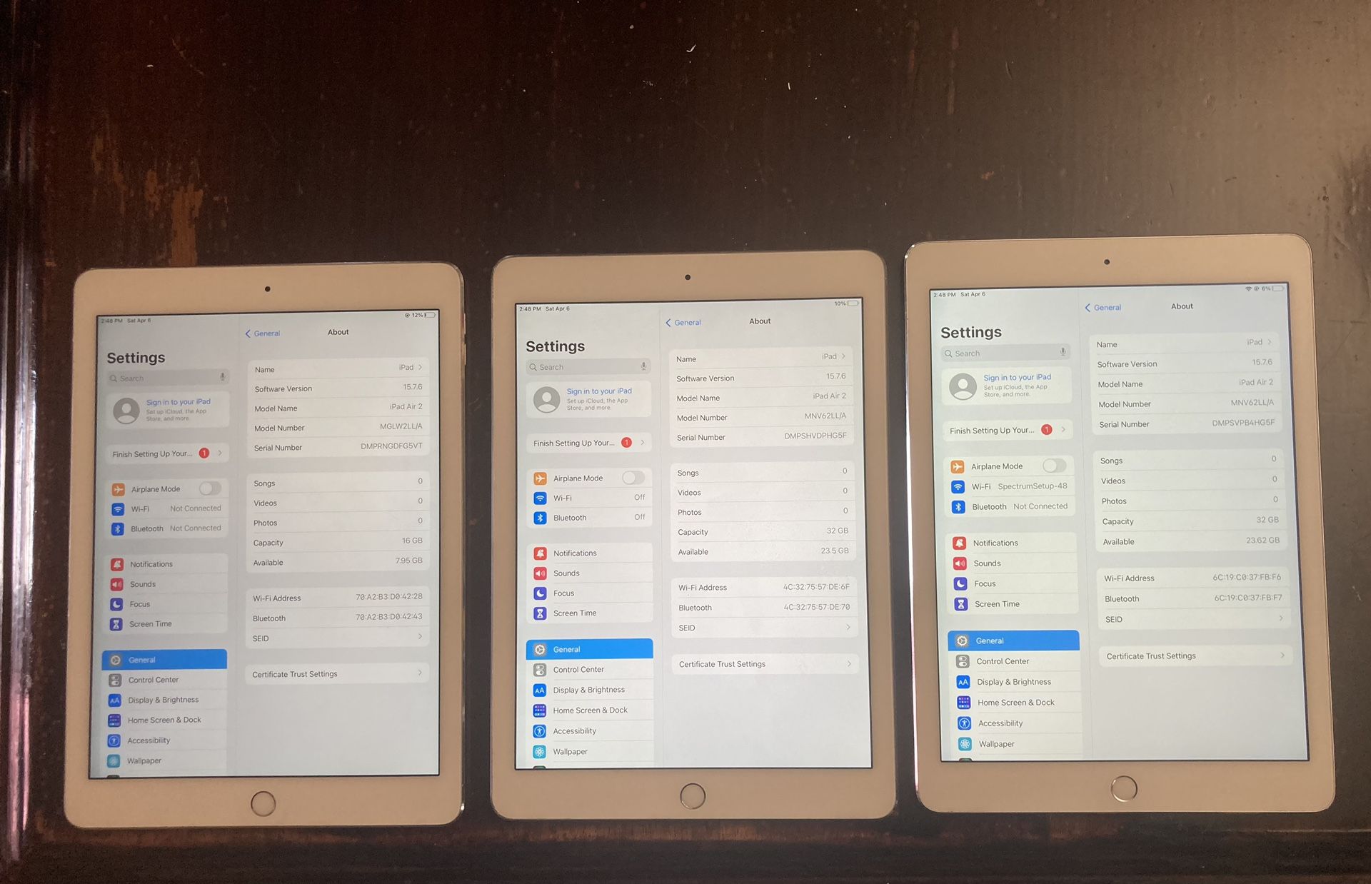 3 iPad Air 2nd Gen Models