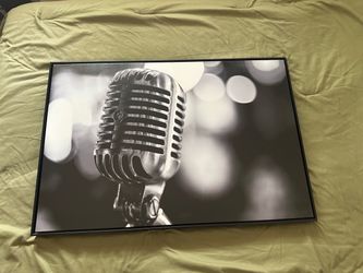 24x36 Vintage Microphone Wall Art