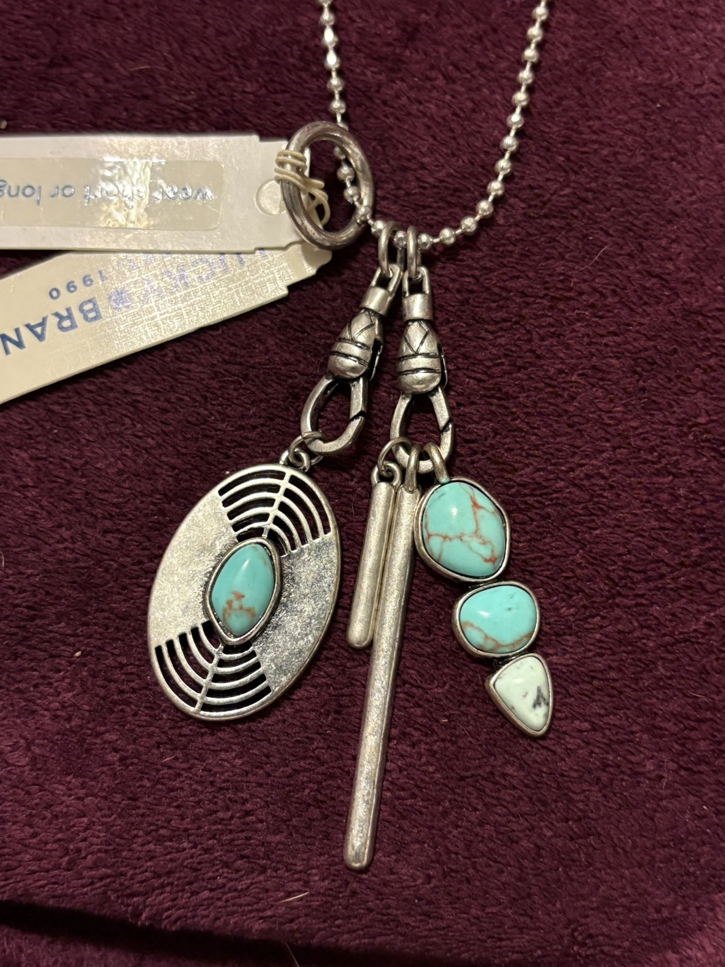 Lucky Brand, silver and turquoise necklace