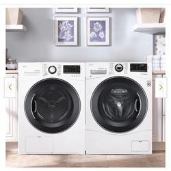 LG Front Loading Compact Washer And Dryer with NFC Tag On- White
