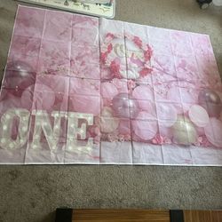 Baby Girl Birthday Background Sheet 