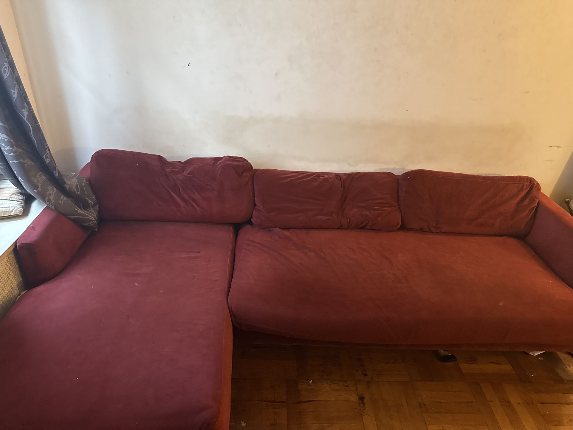 Red Velvet Couch Moving Today Need To Sell ASAP