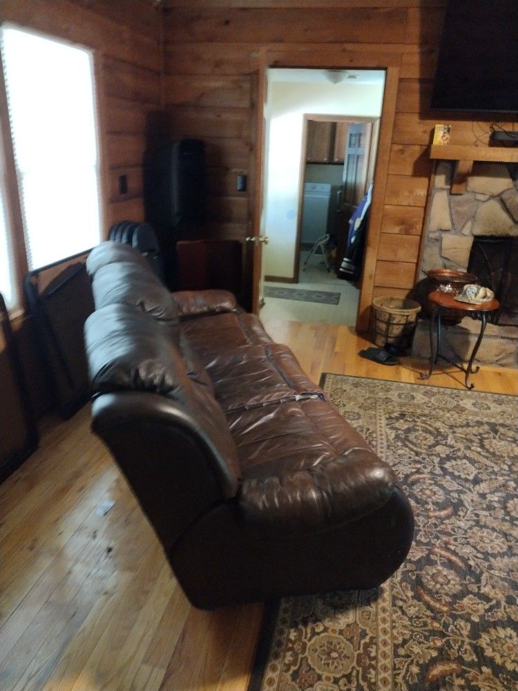 Two 3 Seater Recliners* Real Leather*