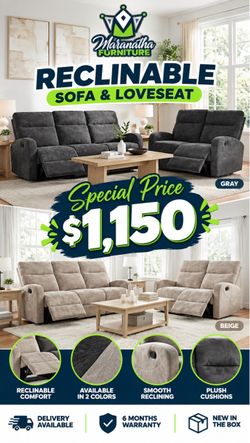 2-PCS Sofá and Love Seat Recliners 😍