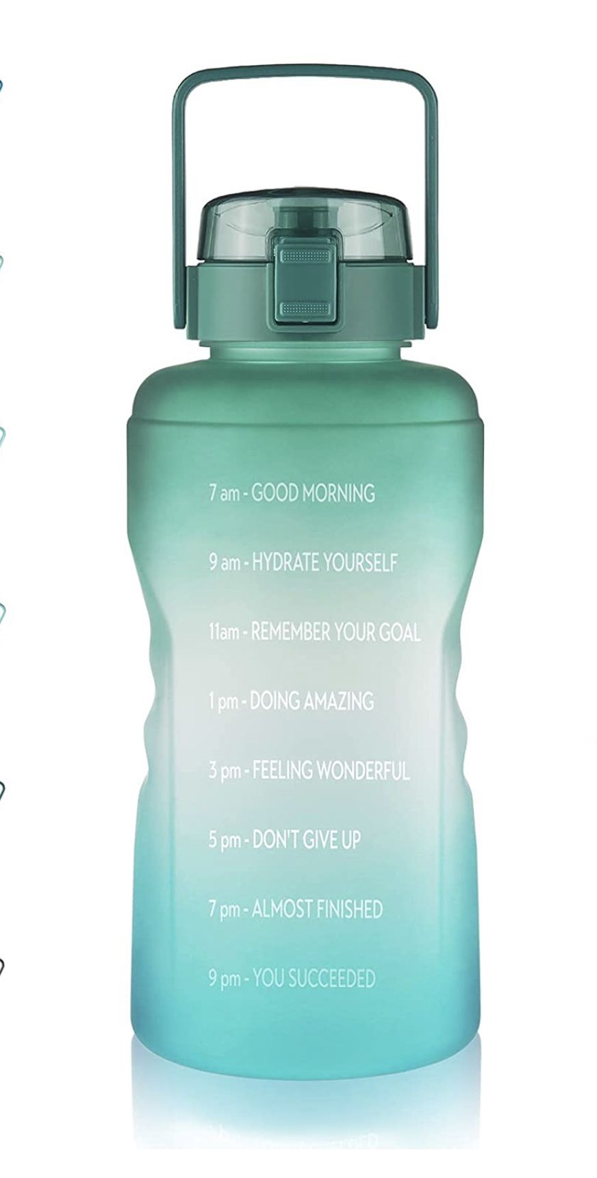 Large 1 Gallon Water Bottle with Straw 128 OZ & Motivational Time Marker Reminder, Leakproof Big Water Jug for Camping, Sports, Workouts and Outdoor A