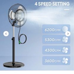ROVSUN 20" 96W 110V Industrial Pedestal Misting Fan