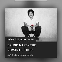 BRUNO MARS 10/3/2026 Saturday night 3 tix together