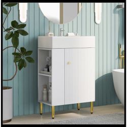 21.60'' Free Standing Single Bathroom Vanity with Ceramics Top [NEW] **Assembly Req** 