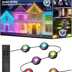 Permanent Outdoor Lights with Remote, 50ft with 20 LED Lights, RGB and Warm Cold White Eave Lights with Multiple Scene Modes, IP67 Waterproof for Moth