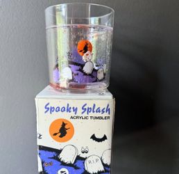 Vintage Spooky Splash Halloween Acrylic Tumbler w/ gift box  Russ Berrie RARE🎃