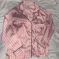 Victoria Secret Pajama Set: Pink & White Stripes