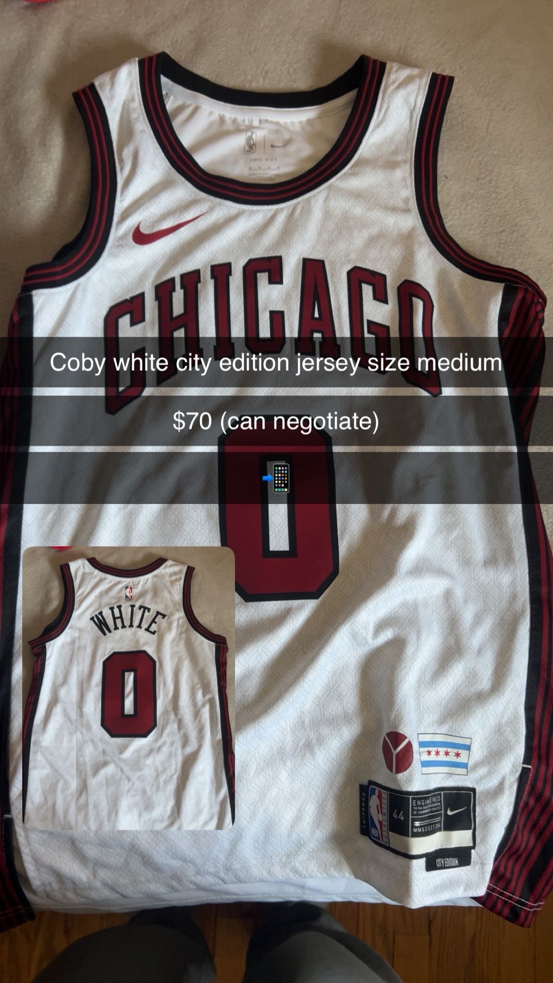 Coby White City Edition Bulls Jersey 