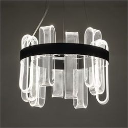Modern LED pendant lamp, 10 contemporary acrylic lights, chandelier

