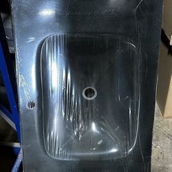 Glass Bathroom Kitchen Sink Basin Rectangular Countertop Glasstop Vanity