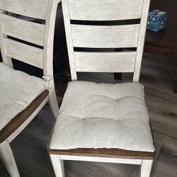 2 Dining Room Chairs With Cushions Washed Grey 