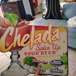Michelada Sign Metal Budweiser Bud Light Memorabilia