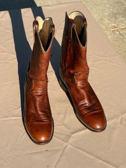 Justin 1879 USA Made Womens Brown Leather Cowboy Boots 6.5 C Western Roper L3K63