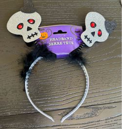 New ever used glitter skull headband