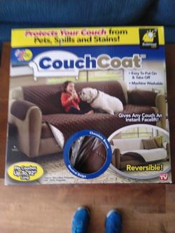 Couch Coat Reversible Microfiber Couch Cover by BulbHead, the Easy Furniture Protector from Pets, Dogs, and Kids