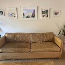 Real Leather Sleeper Sofa Couch