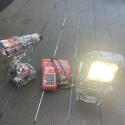 Drill Light And Batteries 