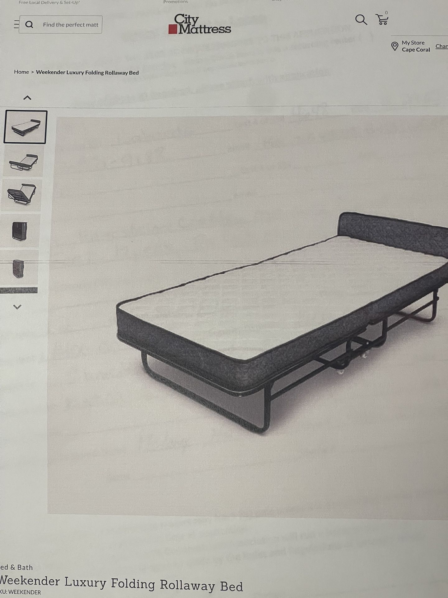 Weekender Luxury Folding Bed - City Mattress