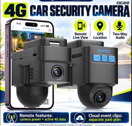 LAMTTO DC22 4G LTE Car Security Camera & Dash Cam for OBD2, 12V Passenger Cars Only, 24/7 Live View, 24/7 Support, Parking Monitoring, GPS Tracking, 2