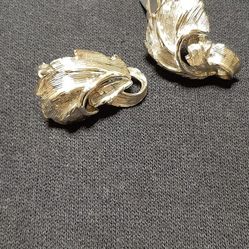 Vintage Silver-Tone Clip-On Earrings
