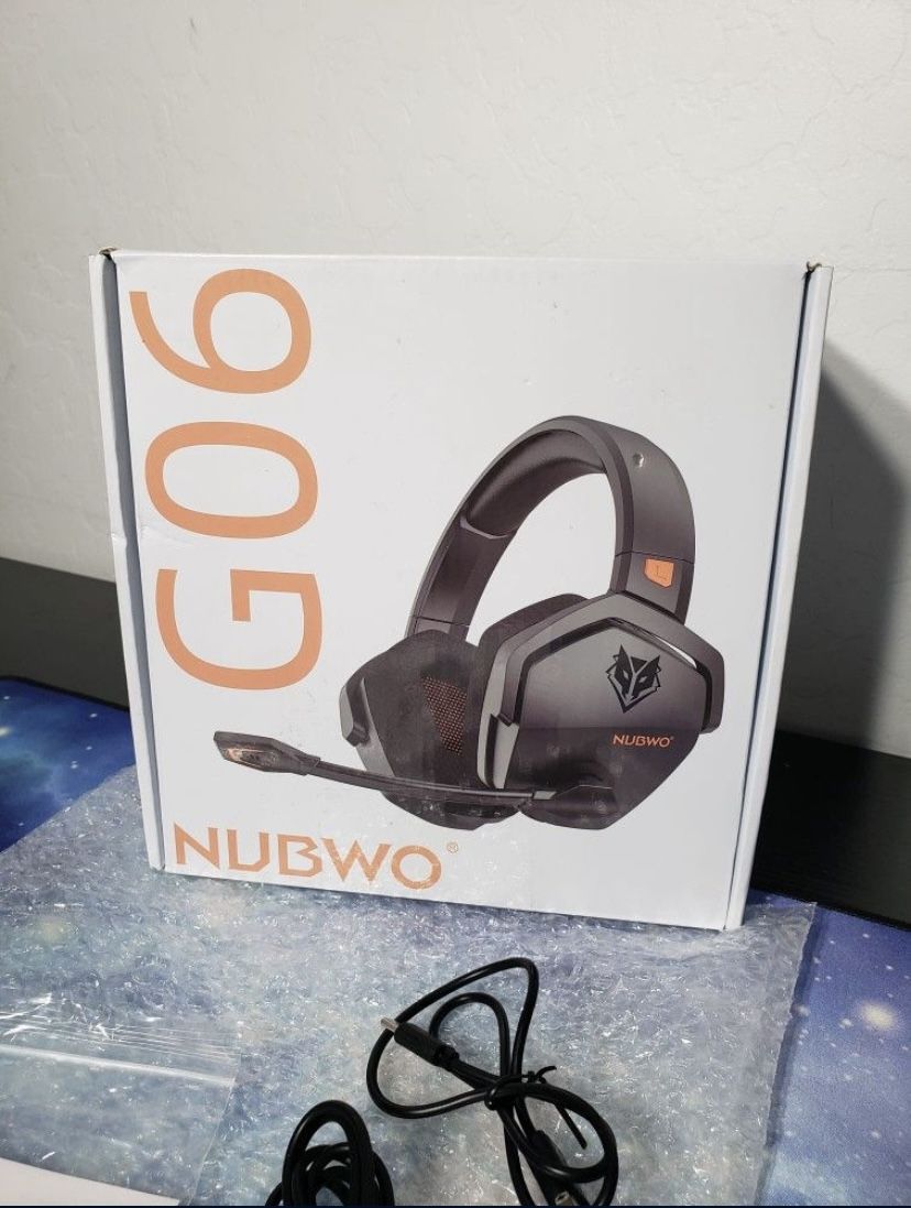 New NUBWO G06 Dual Wireless Gaming Headset W/ Microphone for PS5, PS4, PC, Mobile, Switch: 2.4GHz Wireless + Bluetooth, 100 Hr Battery, 50mm Drivers,
