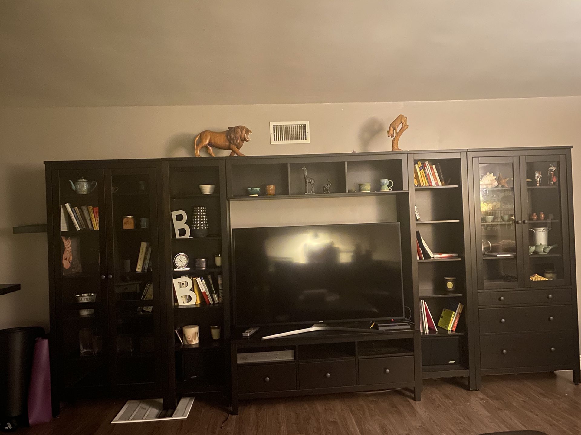 IKEA entertainment center. Consists of 6 separate pieces.