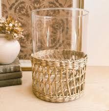 Glass Rattan Wrapped Vase