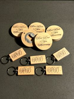 Bamboo Magnetic Bottle Opener & Wood Keychain