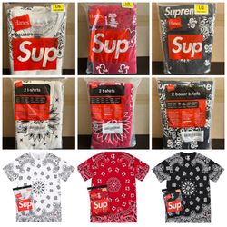 Supreme - x Hanes bandana-print Boxers - Unisex - Cotton - L - White