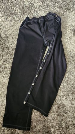 Renova Medical Wear Breakaway Side Snap Sweat Pants - Black Size Small