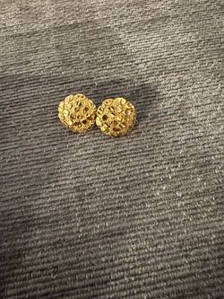 Gold Nugget Stud Earrings
